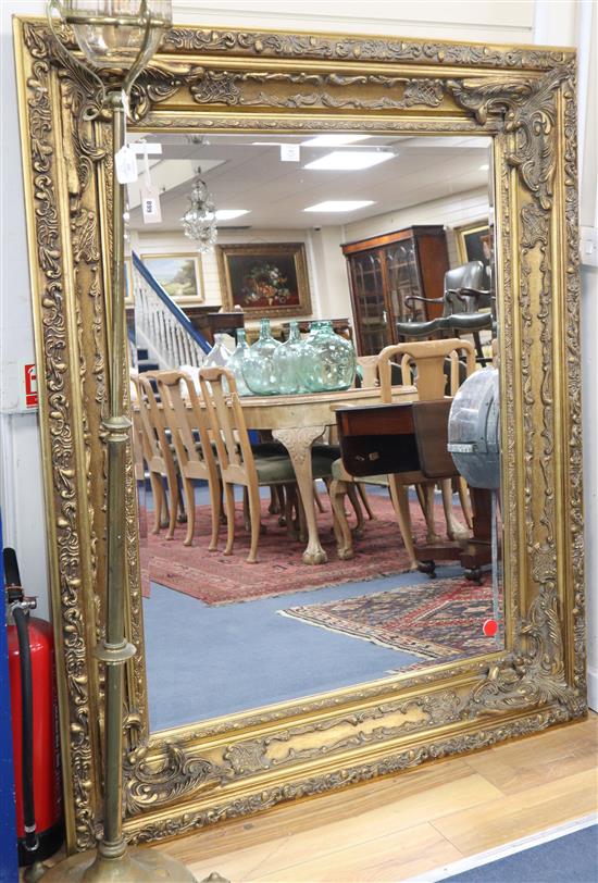 A large Victorian style rectangular gilt framed mirror H.160cm